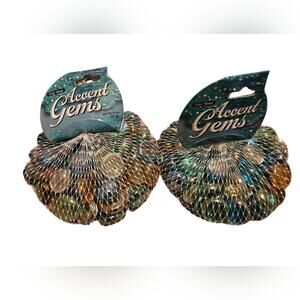 NWT (2) Accent Gems Multicolor Decorative Stones